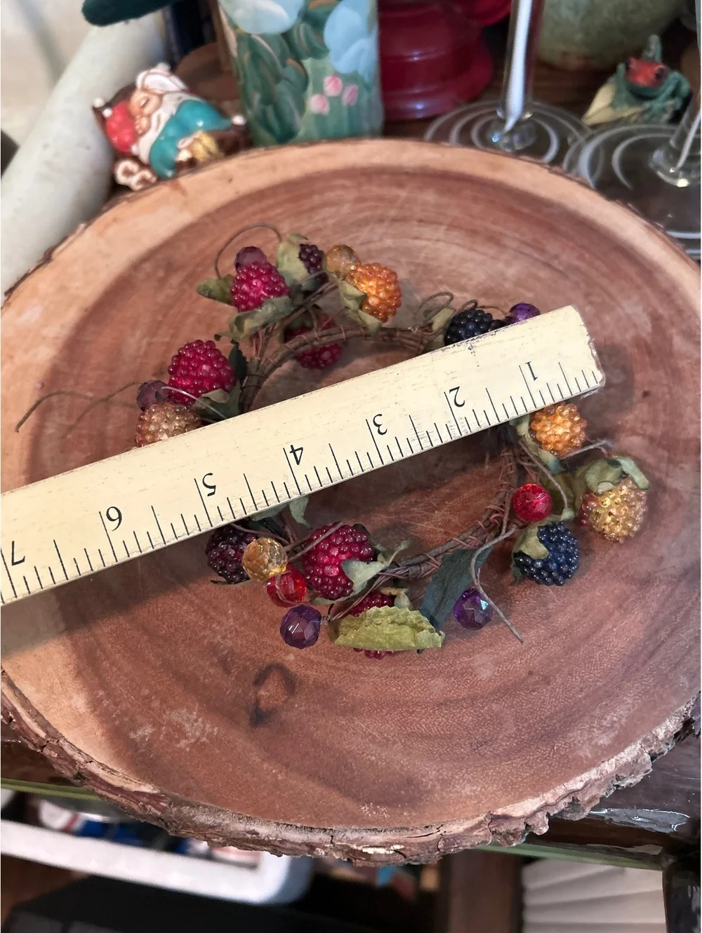 Decorative Berry and Leaf Wreath Accent